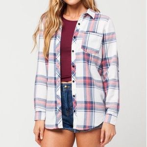 Full Tilt Red/White/Blue Americana Washed Flannel